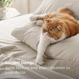 Bedsure full sheet set fabric texture close-up emphasizing breathable microfiber