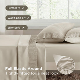 Bedsure full sheet set packaging illustrating easy care and durable material