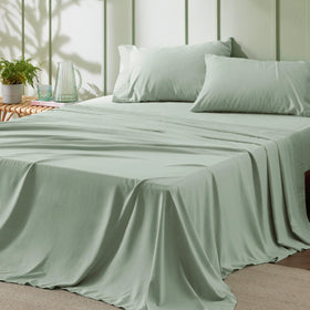 Bedsure full-size sheet set with ruched-hem pillowcases for elegant detail and comfort