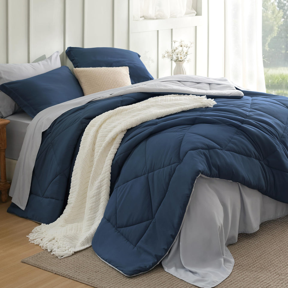 Bedsure full-size 7-piece comforter set bundle ready for a bed refresh