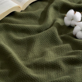 Bedsure GentleSoft 100% cotton herringbone close-up shows refined texture and breathability.