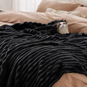 Bedsure GentleSoft bedroom decor blends striped pattern with any aesthetic.