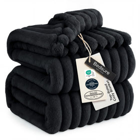 Bedsure GentleSoft blanket close-up shows plush microfiber for all-season warmth
