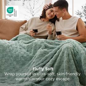Bedsure GentleSoft blanket checker pattern detail enhances modern bedroom decor