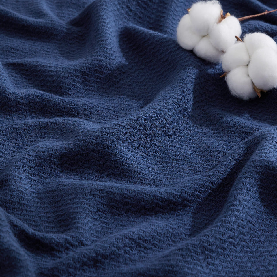 Bedsure GentleSoft blanket closeup texture highlights the fine herringbone weave and everyday softness.