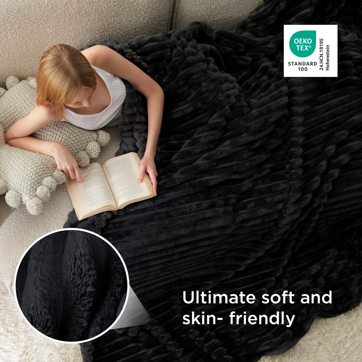 Bedsure GentleSoft on the couch offers cozy warmth during streaming nights