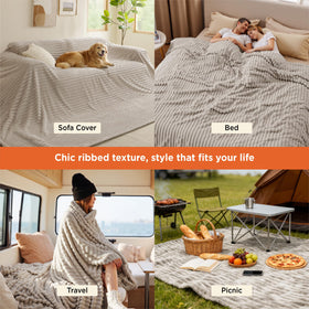 Bedsure GentleSoft blanket classic stripe texture adds modern style to any room