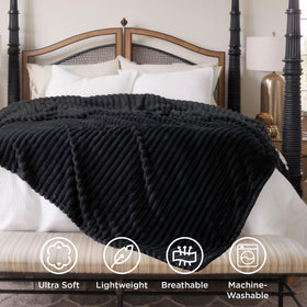 Bedsure GentleSoft blanket folded to showcase durable stitching and color retention