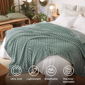Bedsure GentleSoft blanket on couch for relaxed lounging and warmth