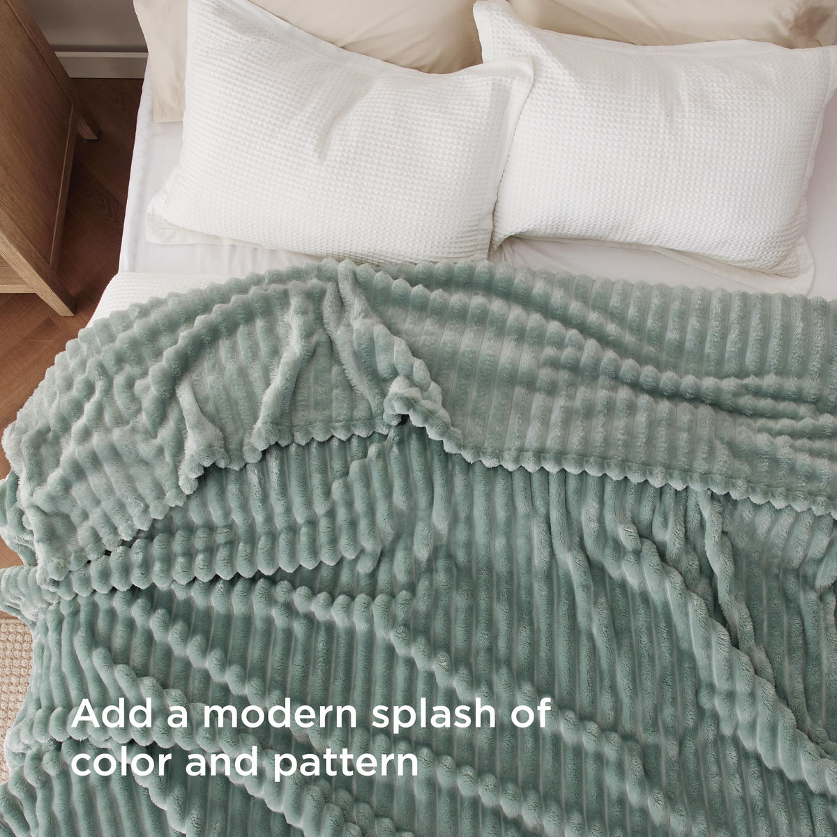 Bedsure GentleSoft stripe texture closeup emphasizes refined pattern and cozy feel