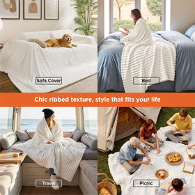 Bedsure GentleSoft on a couch for cozy movie night comfort.