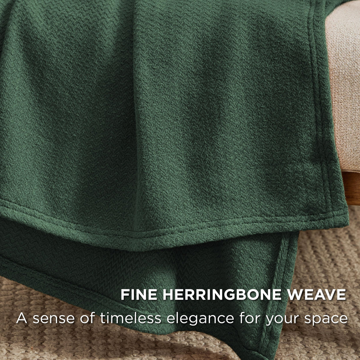 Bedsure GentleSoft blanket closeup showing fine herringbone texture and color.