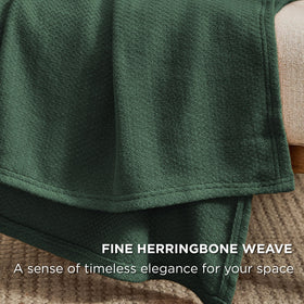 Bedsure GentleSoft blanket closeup showing fine herringbone texture and color.