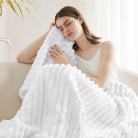 Bedsure GentleSoft blanket folded display suggests easy storage and gifting.