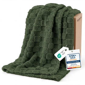 Bedsure GentleSoft Bronze Green Throw Blanket closeup of plush fleece for cozy warmth