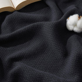 Bedsure GentleSoft cotton blanket with herringbone weave for breathable summer comfort