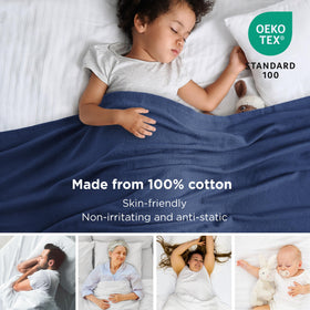 Bedsure Gentlesoft cotton herringbone weave showcases natural softness and timeless texture.