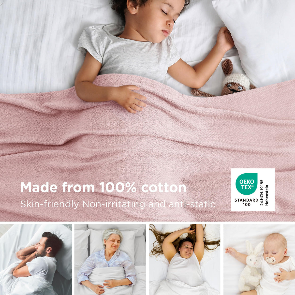 Bedsure GentleSoft cotton throw folded display highlights compact warmth and style