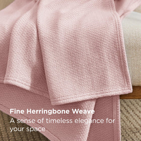 Bedsure GentleSoft cotton throw on sofa demonstrates breathable, lightweight comfort