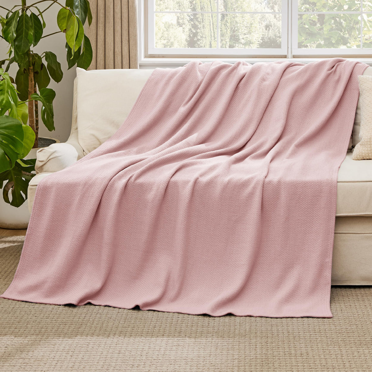 Bedsure GentleSoft herringbone texture adds style and natural fiber comfort
