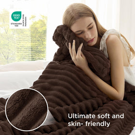 Bedsure GentleSoft cozy bedroom scene with the blanket ready for relaxing.