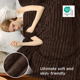 Bedsure blanket draped over sofa illustrating versatile couch cozying option