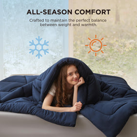 Bedsure gentlesoft down-alternative fill offers soft, hypoallergenic feel.