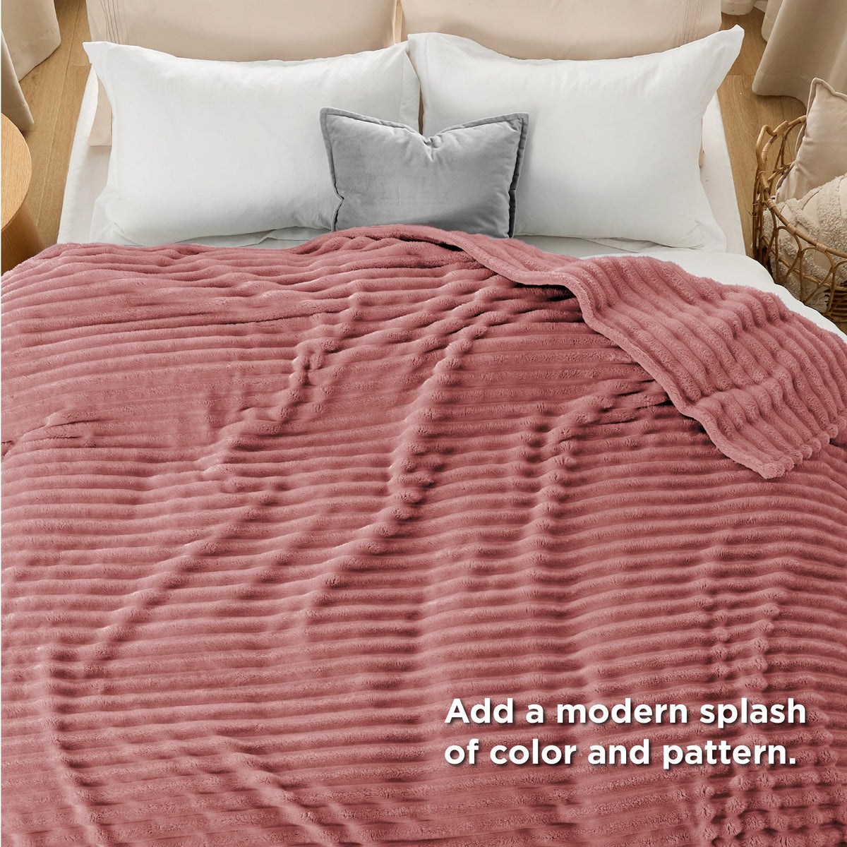 Bedsure GentleSoft blanket fully covers a queen bed for cozy nights