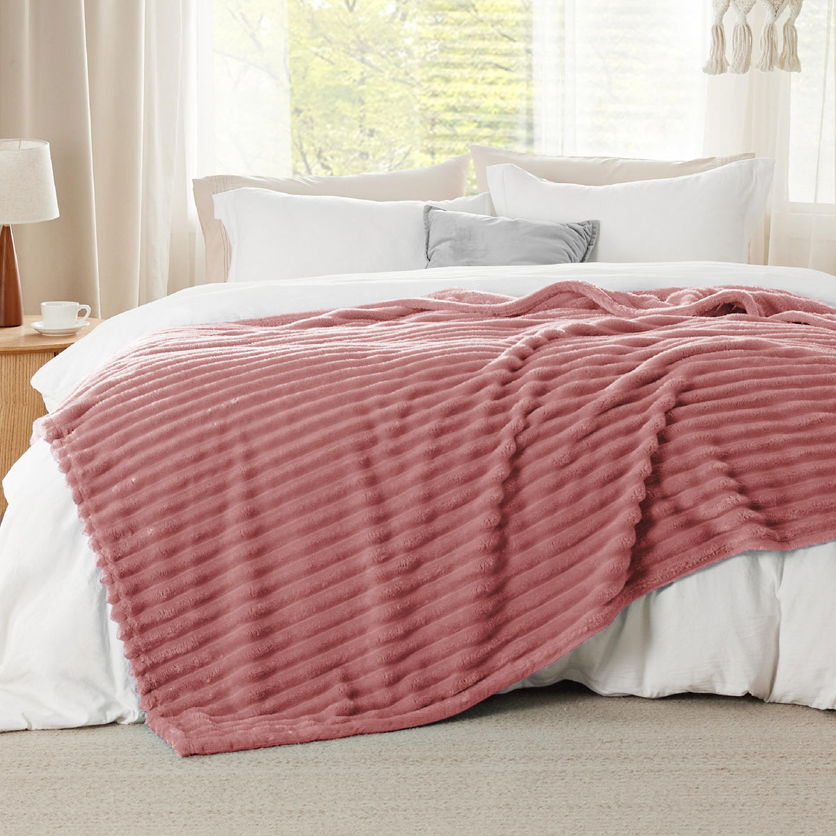 Close-up of Bedsure GentleSoft plush microfiber texture