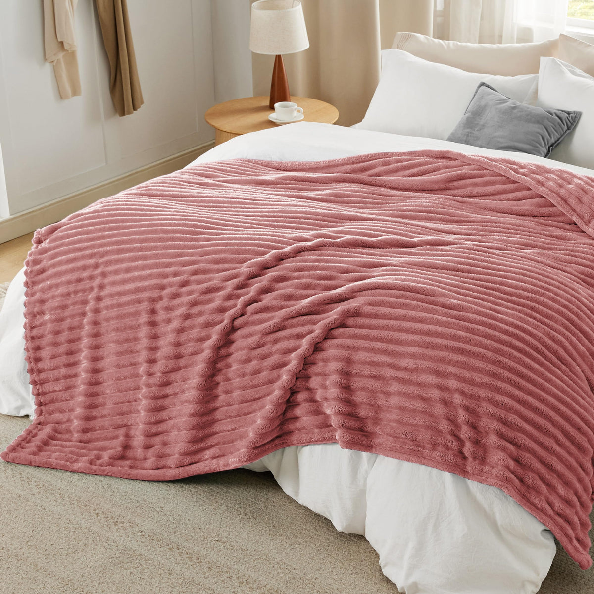 Machine washable Bedsure GentleSoft blanket remains vibrant after washes
