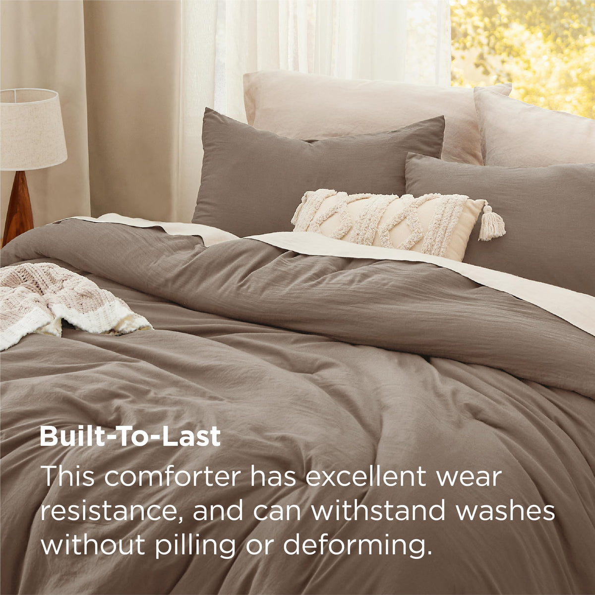 Bedsure GentleSoft fabric close-up showcases fluffy feel and durable quality