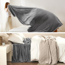 Bedsure GentleSoft fleece blanket couch scene, light, breathable warmth for nights