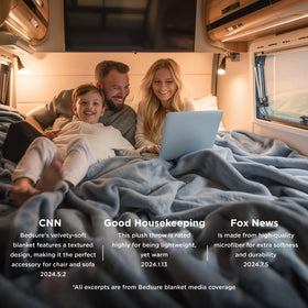 Bedsure GentleSoft blanket on couch invites relaxing movie nights.