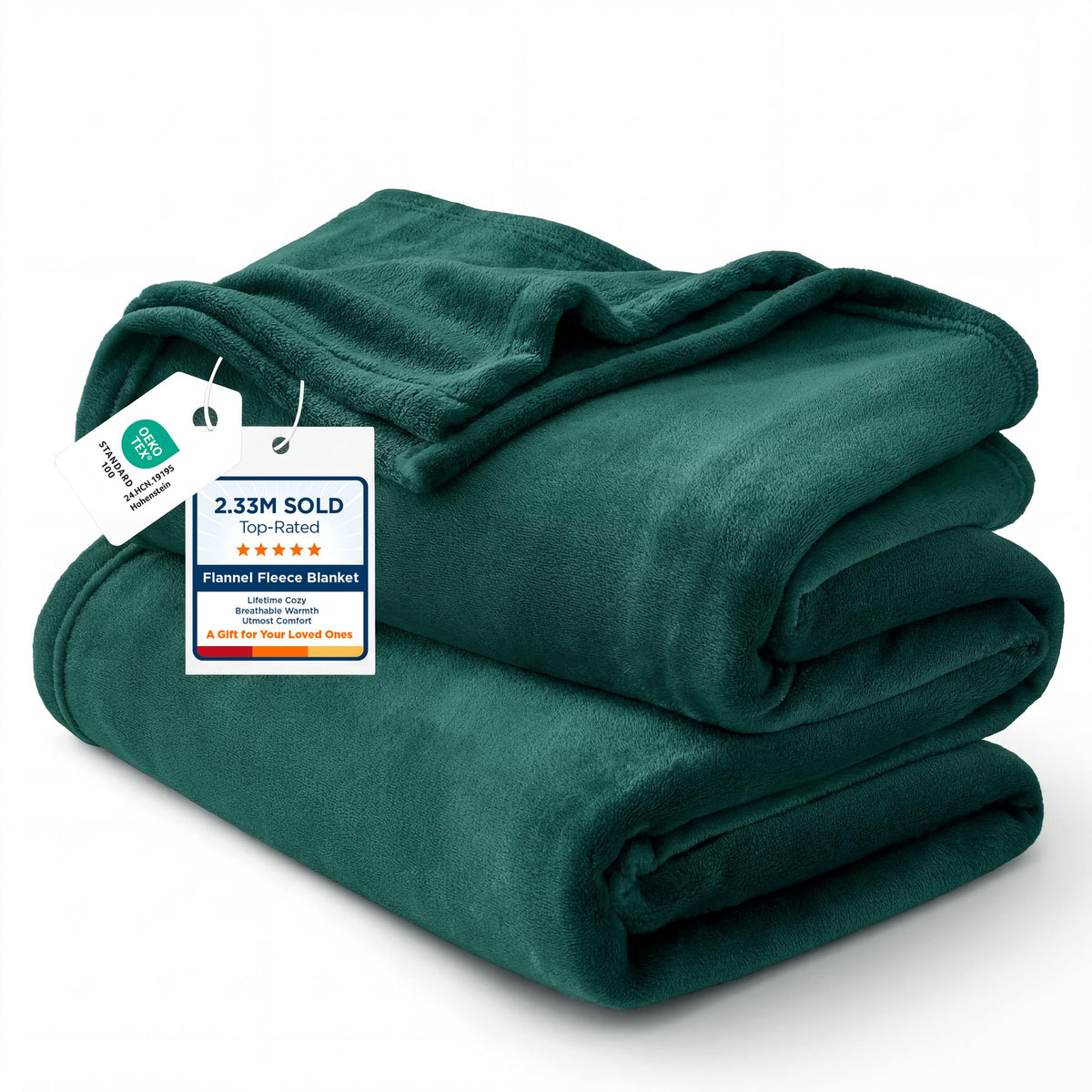 Bedsure GentleSoft fleece blanket emerald king size, plush texture for cozy warmth.