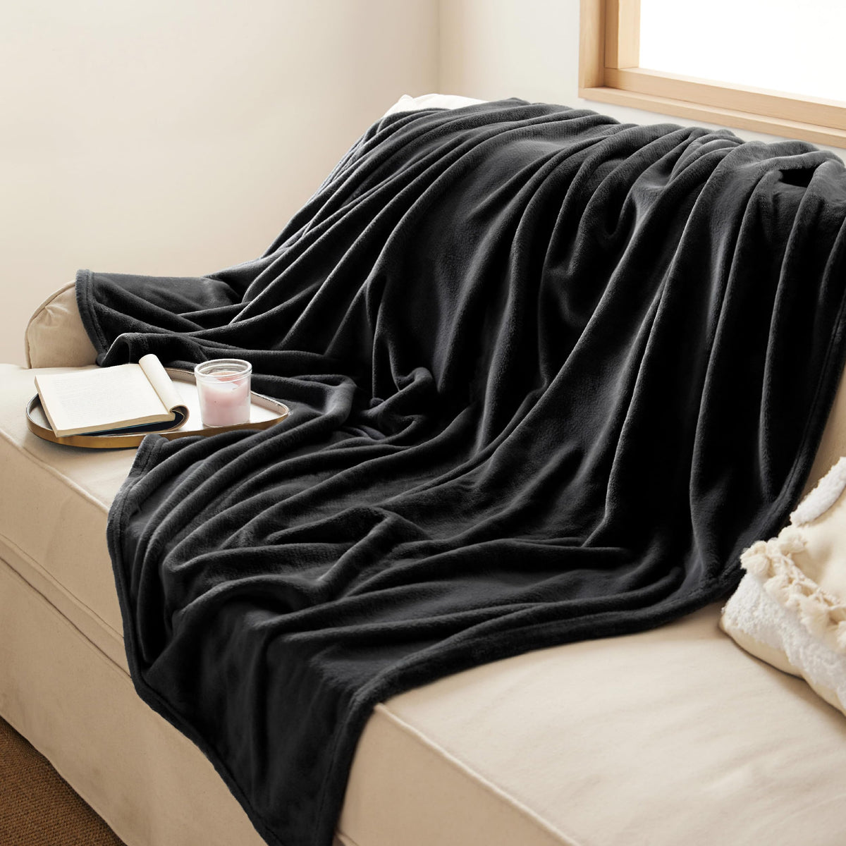 Bedsure GentleSoft blanket for travel and camping stays compact and lightweight