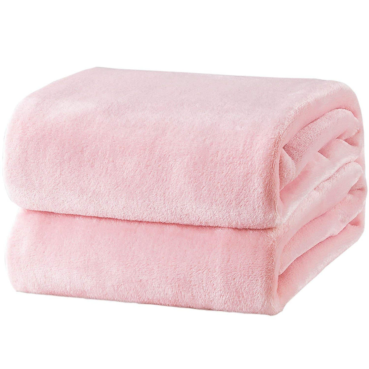 Bedsure GentleSoft fleece blanket king pink on bed for year-round comfort