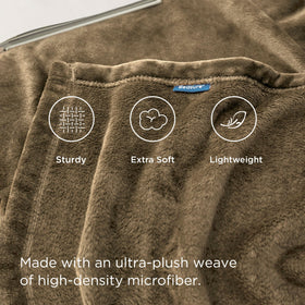 Bedsure GentleSoft fleece blanket microfiber detail, durable stitches for lasting use