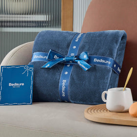 84x90 inch Bedsure blanket in mineral blue, lightweight and cozy