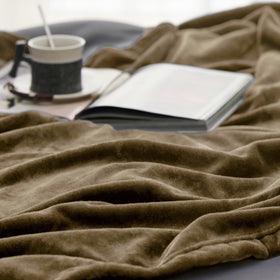Bedsure GentleSoft fleece blanket outdoors camping, lightweight warmth for chilly evenings