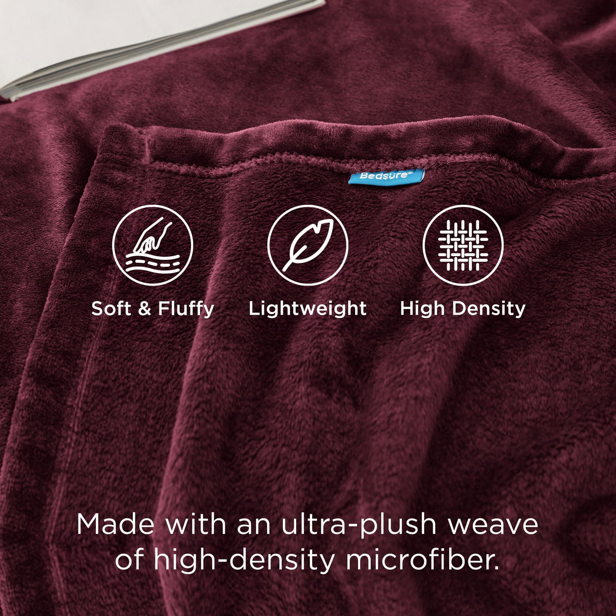Bedsure GentleSoft fleece blanket close-up fabric texture showcasing premium softness.