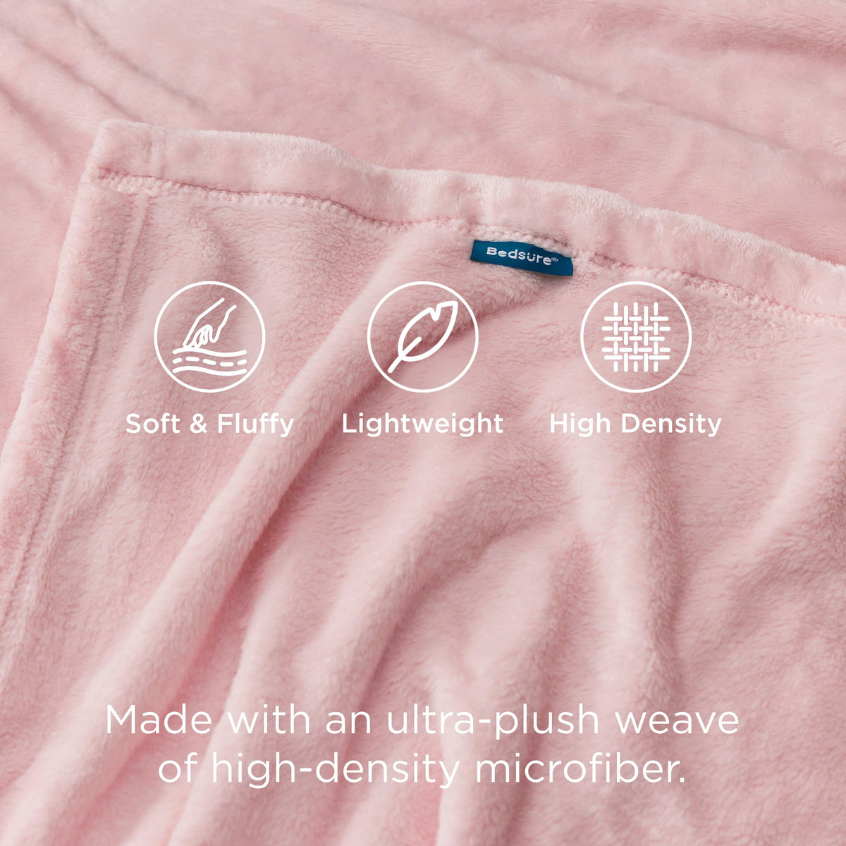 Bedsure GentleSoft fleece blanket in a stylish bedroom setup for coziness