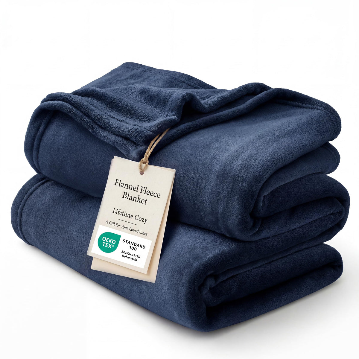 Bedsure GentleSoft fleece throw navy front view showing plush texture for cozy lounging.