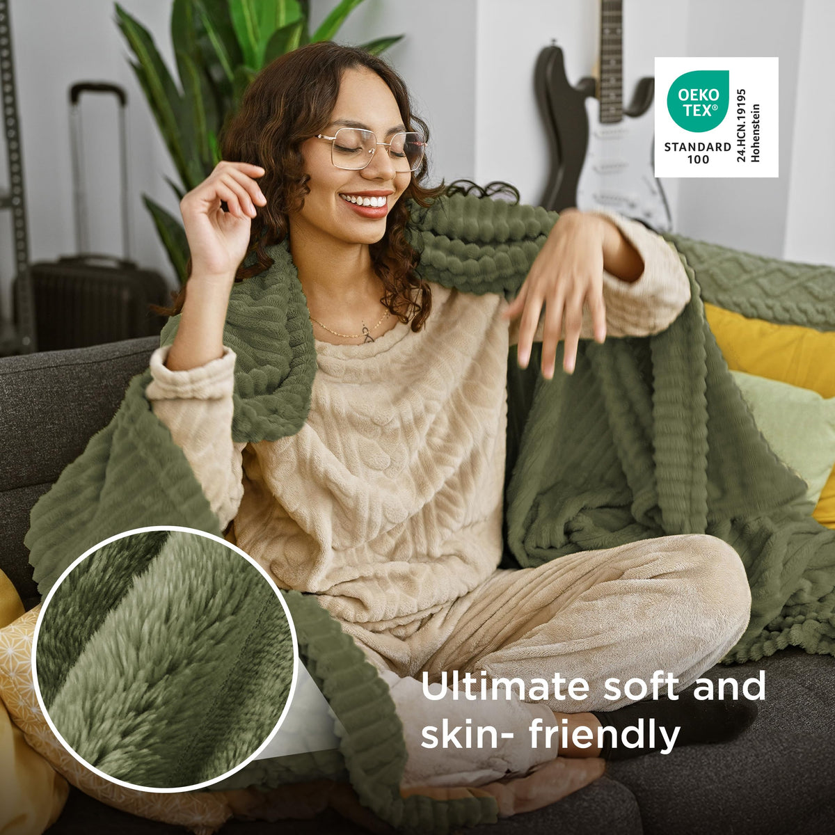 Bedsure GentleSoft fleece twin blanket on bed for extra warmth and comfort