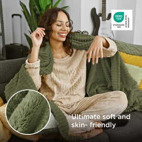 Bedsure GentleSoft fleece twin blanket on bed for extra warmth and comfort
