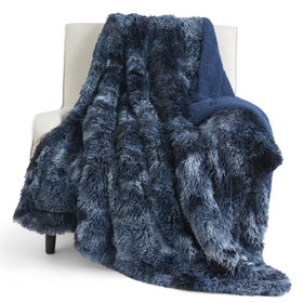 Bedsure GentleSoft navy blue throw closeup highlights plush texture for cozy warmth.