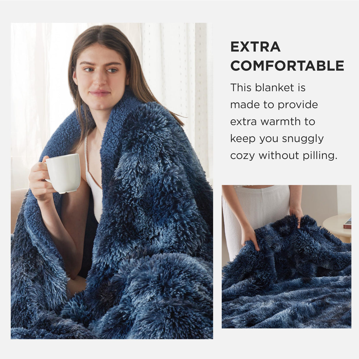Bedsure GentleSoft double-sided Sherpa and plush fleece for versatile decor.