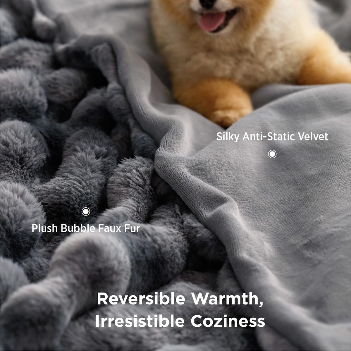 Bedsure GentleSoft Throw 650 GSM faux rabbit fur close-up