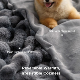 Bedsure GentleSoft Throw 650 GSM faux rabbit fur close-up