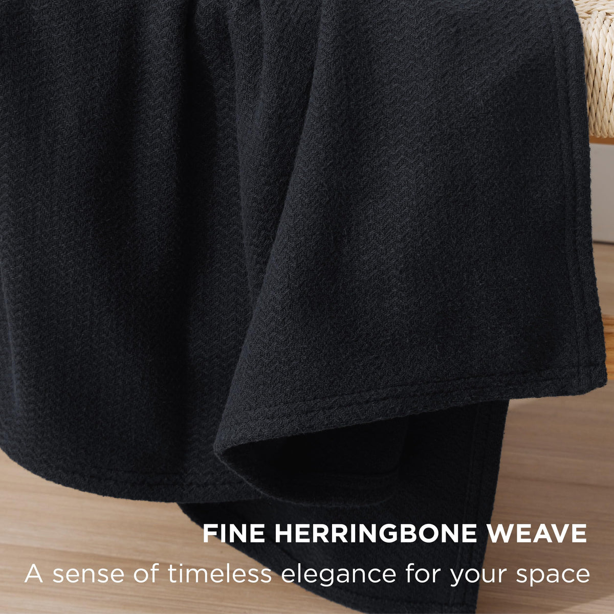 Bedsure GentleSoft herringbone texture enhances elegance and color durability