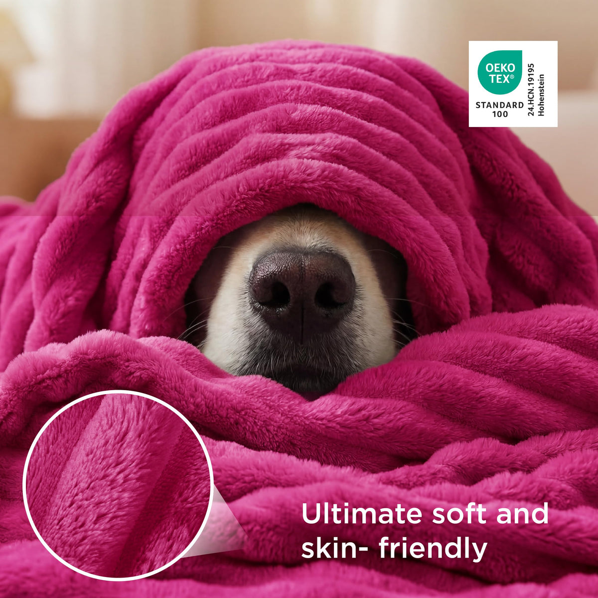 Bedsure GentleSoft hot pink fleece blanket folded into a cozy throw